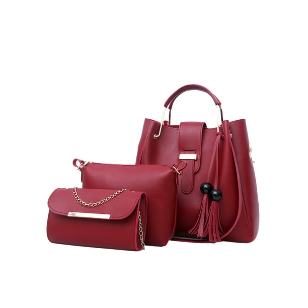 3Pcs Fashion Women's Handbag Set PU Leather Shoulder Messenger Tote Purse Bag 3Pcs Fashion Women's Handbag Set PU Leather Shoulder Messenger Tote Purse Bag